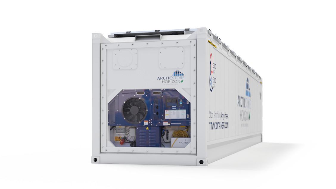 40ft ArcticStore Horizon con Pannelli Solari Vista posteriore