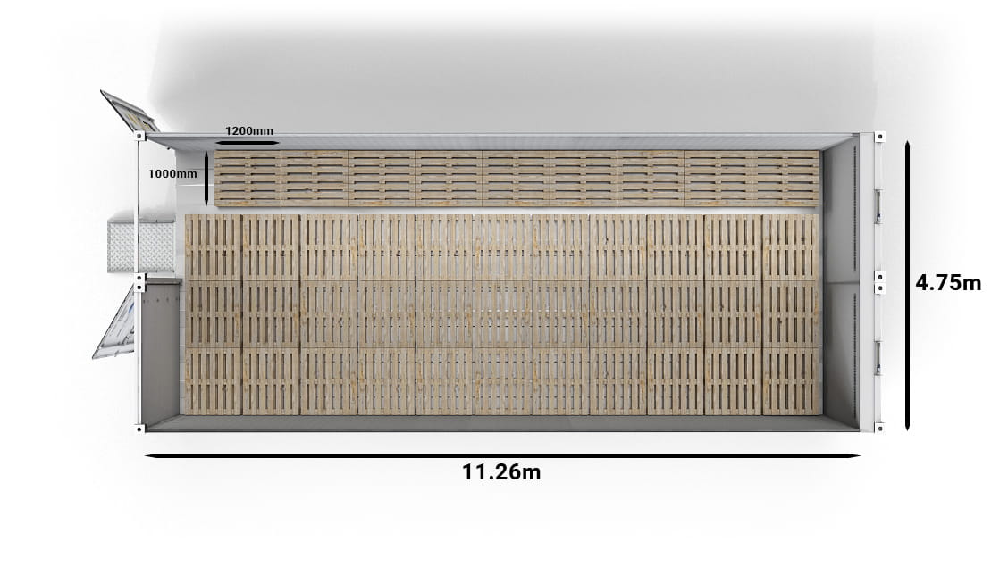 42 pallet UK in un Arctic SuperStore da 40 ft con 2 compartimenti