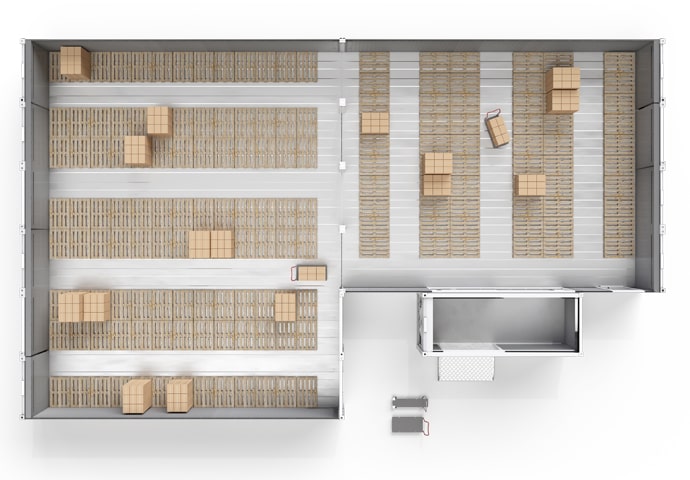 Arctic SuperStore con pallet e sala connettori