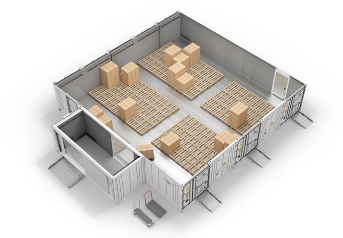 Arctic SuperStore con pallet e sala connettori