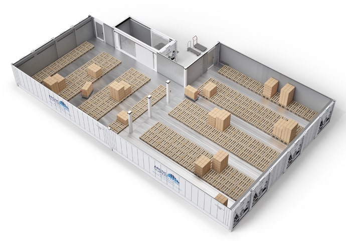 Arctic Superstore con pallet e sala connettori
