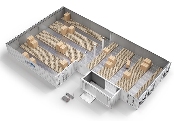 Arctic SuperStore con pallet e sala connettori