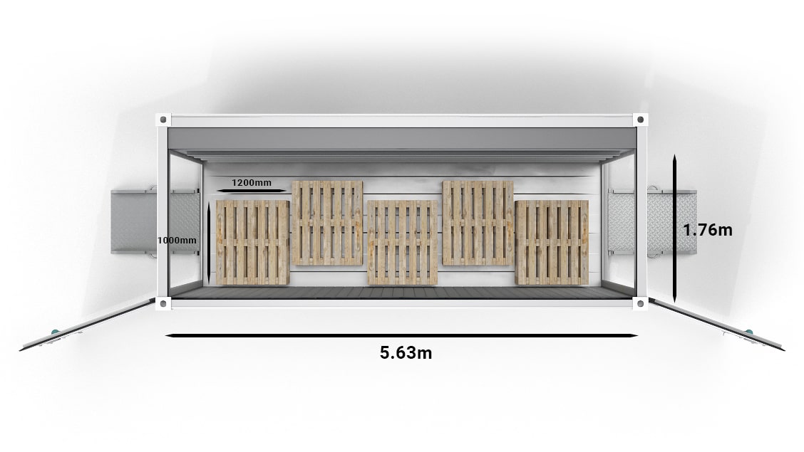 Pallet in un ArcticBlast da 10 piedi