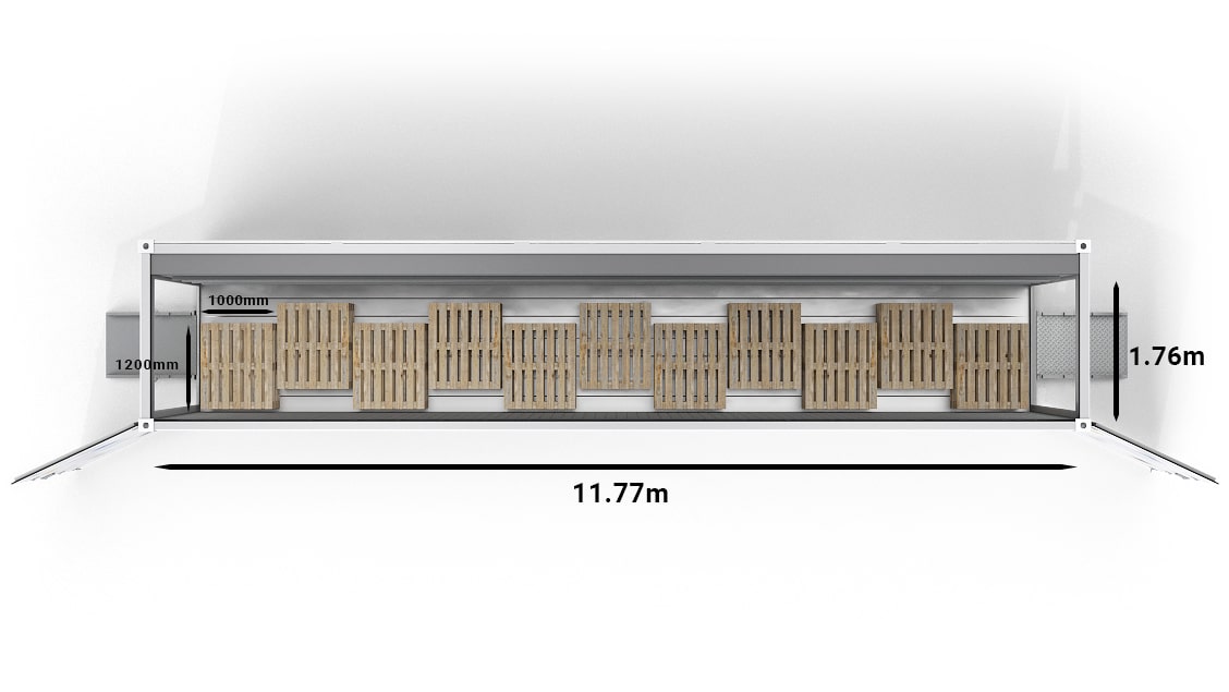 Pallet in ArcticBlast da 20 piedi