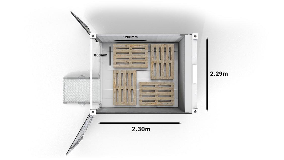 Europallet in un ArcticStore da 10 piedi